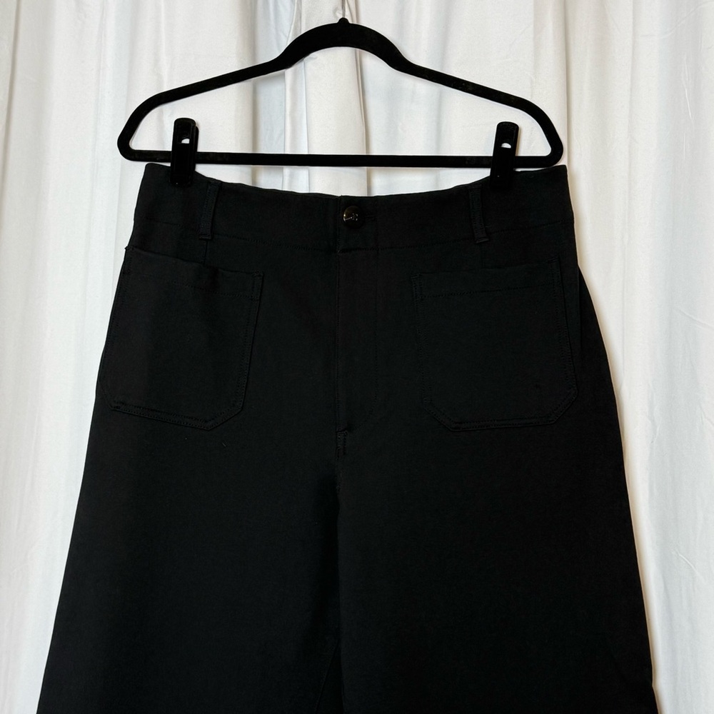 Maeve Colette Black Ponte Wide Leg Cropped Pants High Rise Women’s 33 - Picture 6 of 11